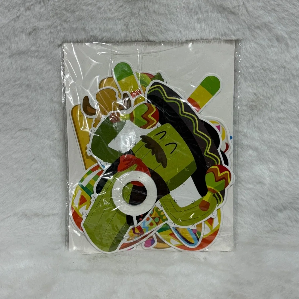 Mexico Theme Party Banner Fiesta Decorations Tacos Llamas Cacti Chili Pepper
